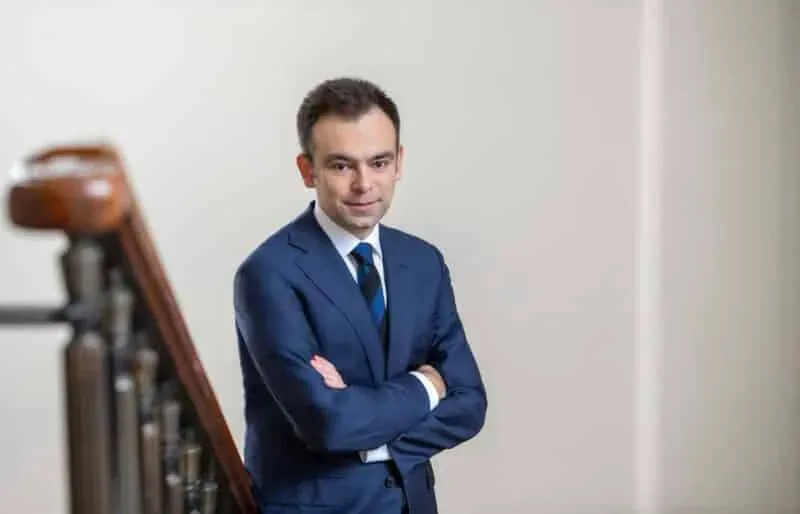 Andrzej Domański, Poland’s finance and economy minister, during a government briefing